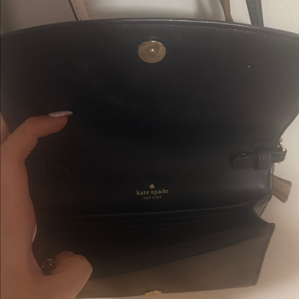 kate spade Black Leather Crossbody with Gold Logo - Picture 2 of 3